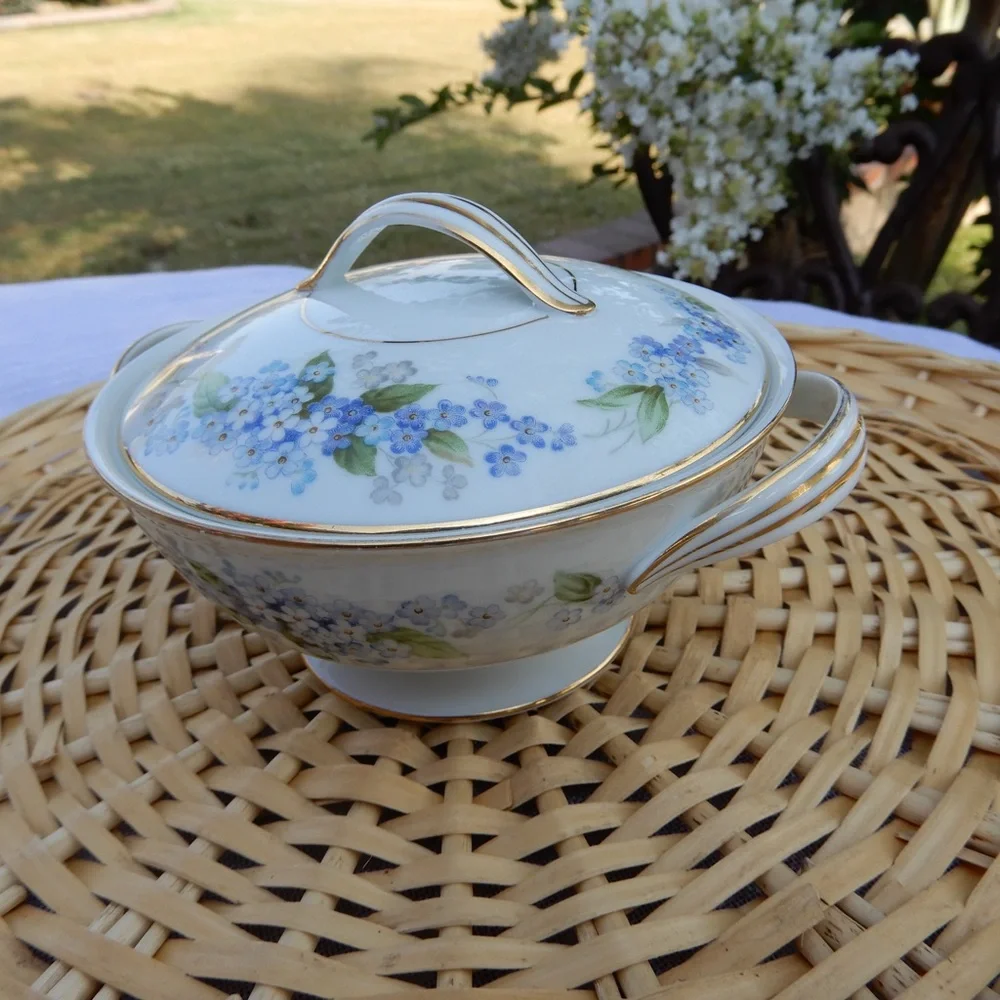 Vintage Floral Sugar Bowl & Lid - Picture 2 of 6